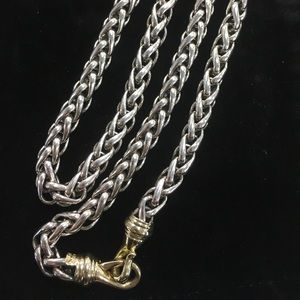 14k & Sterling Yurman Wheat Chain Necklace
